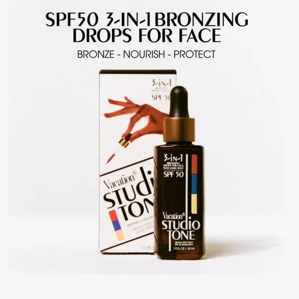 Vacation Studio Tone SPF 50 Bronzing Drops for Face bronze nourish protect
